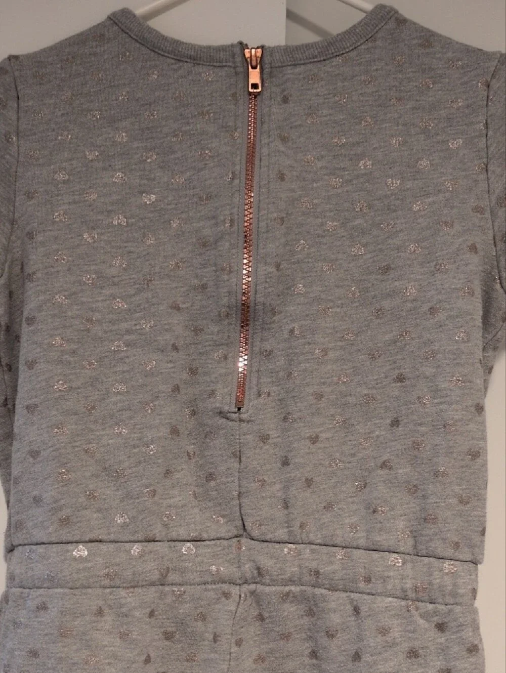 Girls' Gray Short-Sleeve Sweat Jumpsuit
